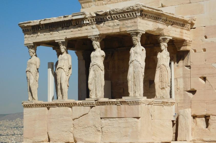 Acropole d'Athènes le portique des Caryatides